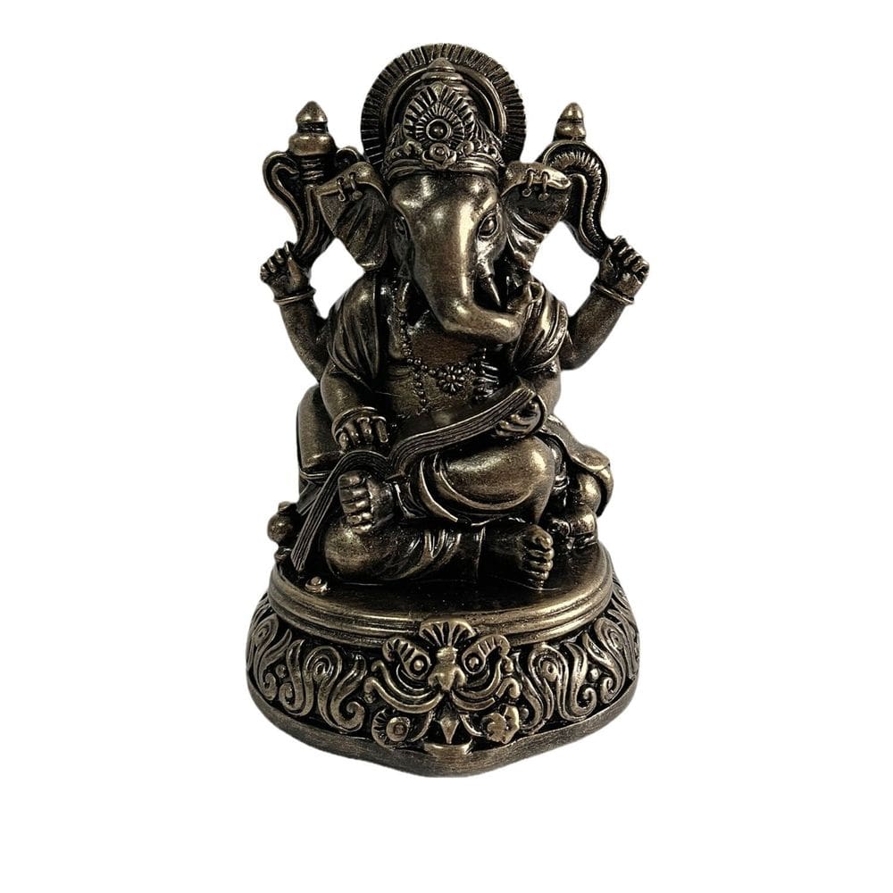 Escultura: Elefante Hindu, Deus Ganesha, Resina, Estátua de 19 cm