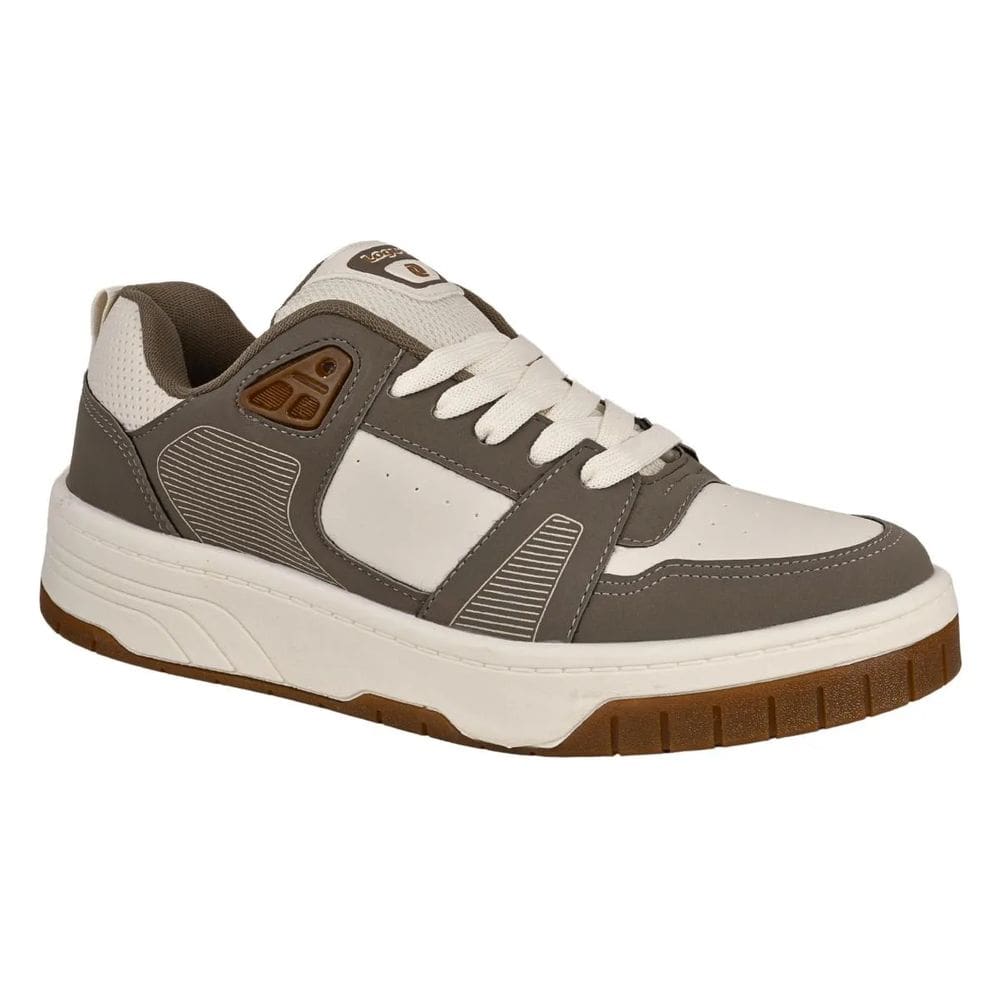 Tênis Logus Masculino Champanhe Rato Casual Solado Alto