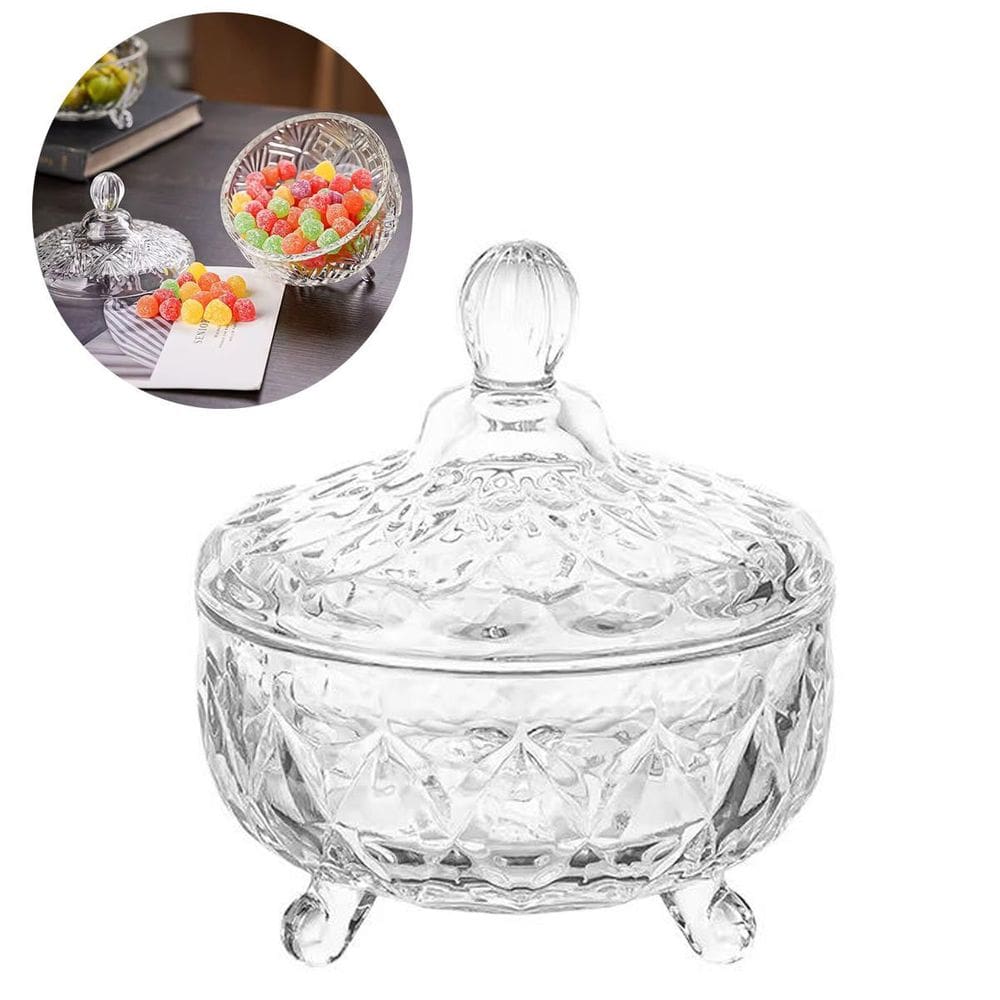 Potiche Decorativo Cristal Baleiro Bomboniere Triangulo 11Cm