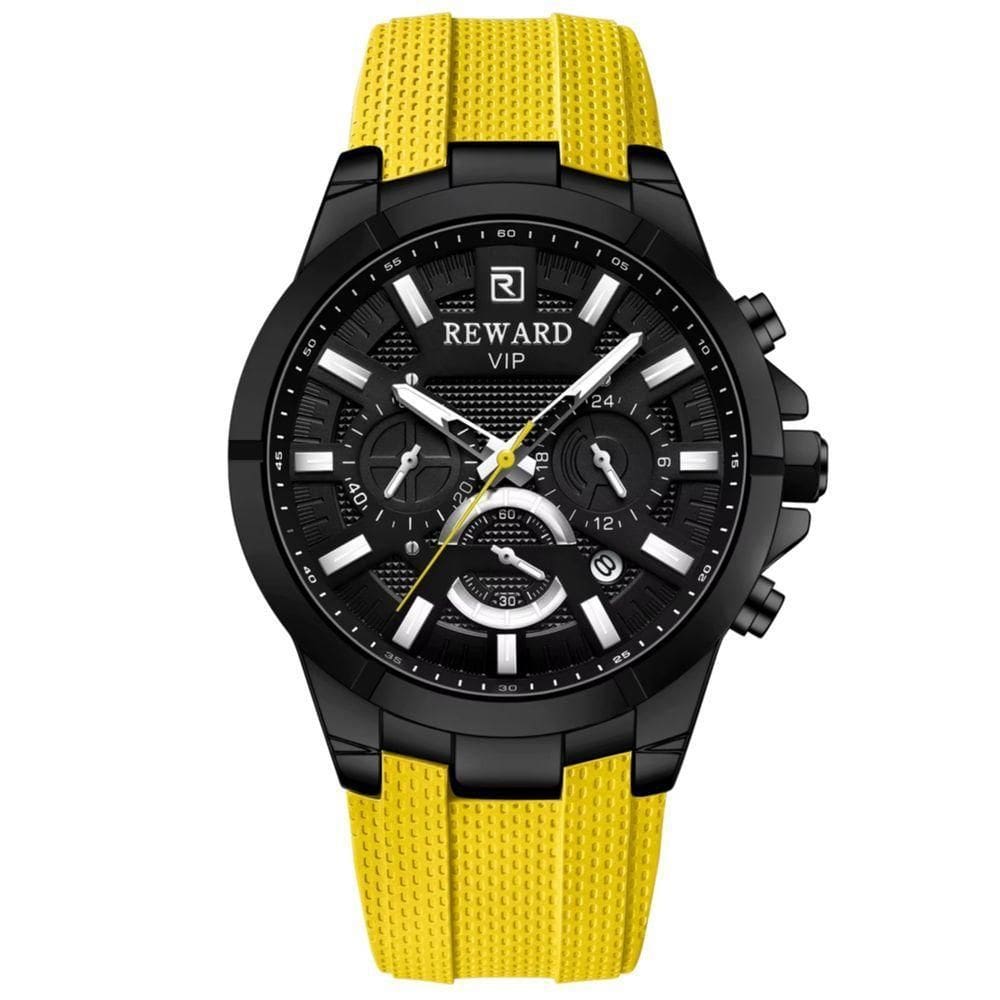 Relógio De Pulso Masculino Analógico Rà Prova D´agua Esportivo Amarelo