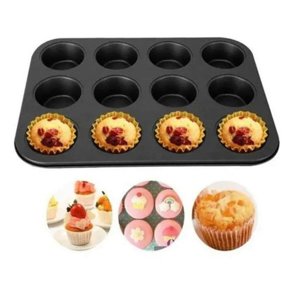 2X Forma Assadeira Cupcake 12 Cavidades Antiaderente