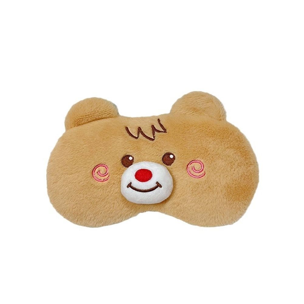 Máscara de dormir Cute Bear Plush Máscara de olhos de desenho animado 3D para crianças/adultos