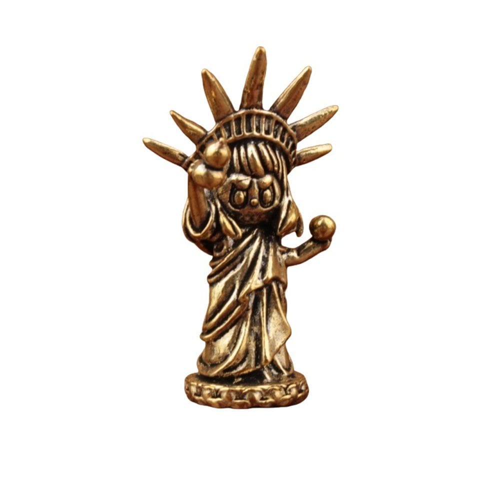 Estatueta Retro da Estátua da Liberdade em latão de 4,8 cm para decoração de casa