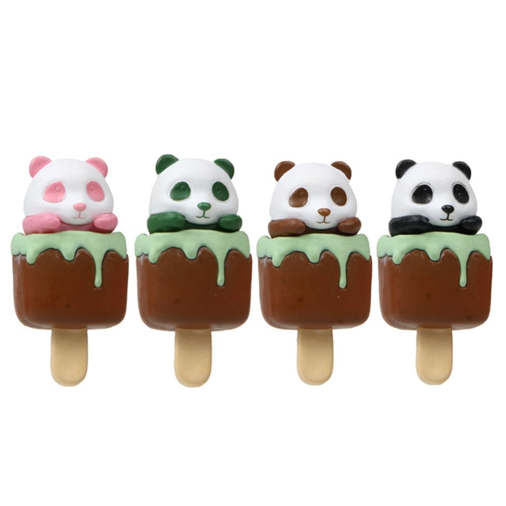 Imãs de geladeira Panda Ice Cream Resin 4 unidades