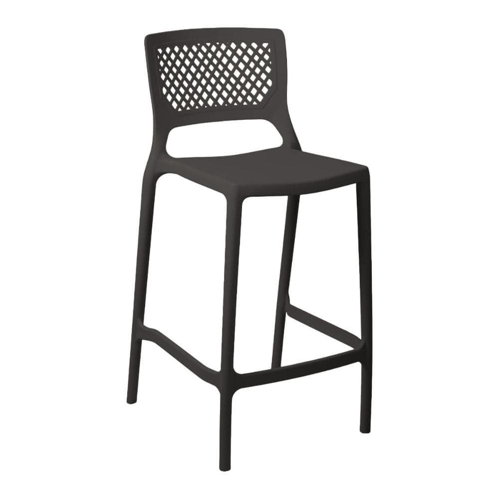 Banqueta Alta para Cozinha Grafite Empilhável Vênus em Polipropileno Acrilys