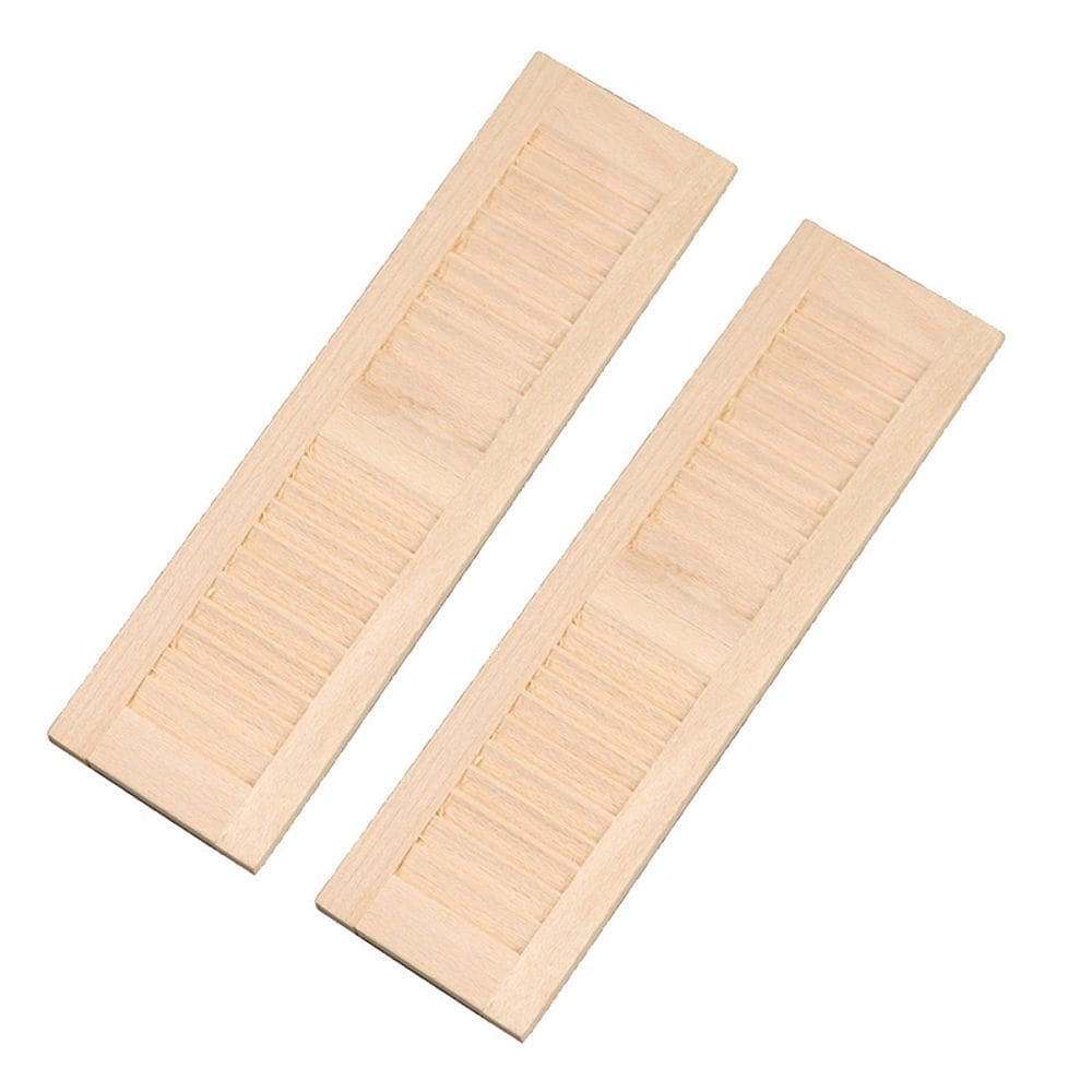 Persianas de madeira em miniatura em escala 1:12 para casas de bonecas