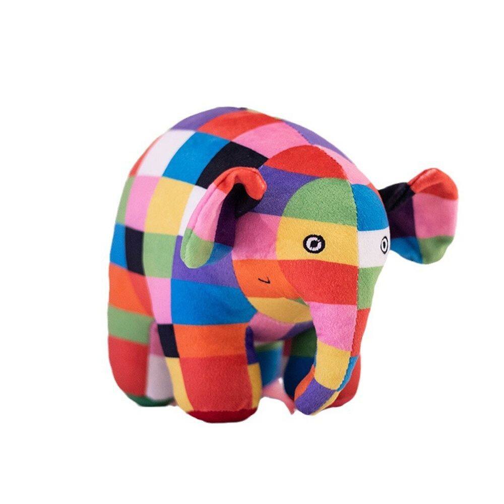 Boneca de pelúcia Patchwork Elephant 30cm - Desenho animado colorido