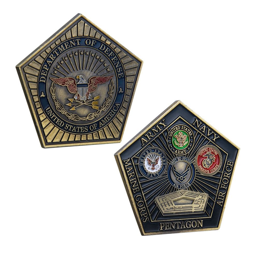 Moeda comemorativa: medalhão militar do Pentágono, Departamento dos EUA