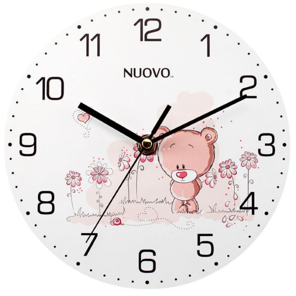 Relógio de parede Cartoon Bear Silent Non-Ticking 20 cm de plástico