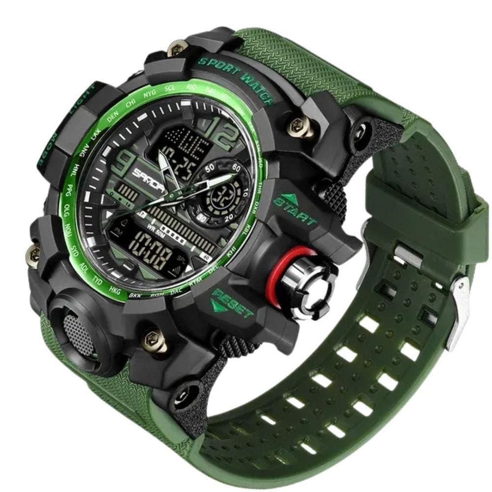 Relógio à Prova D`água 3133 à Prova De Choque Luminoso,data Automática Verde
