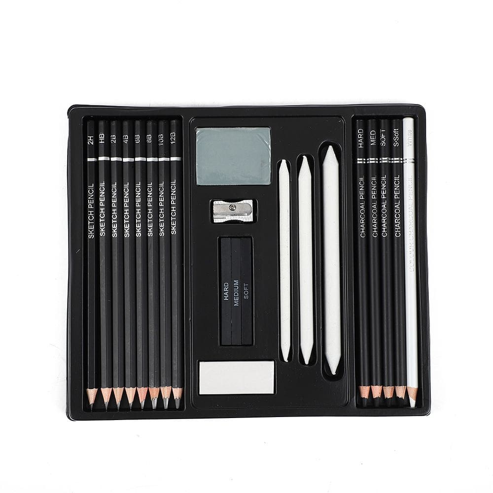 Conjunto de lápis Sketch Professional, 16 peças com caneta e estojo de grafite