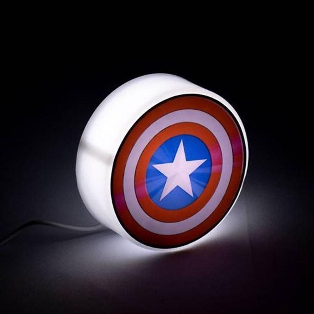 Luminária Led Circular Usb Do Capitão América - Iluminação Heroica Em Seu Ambiente!
