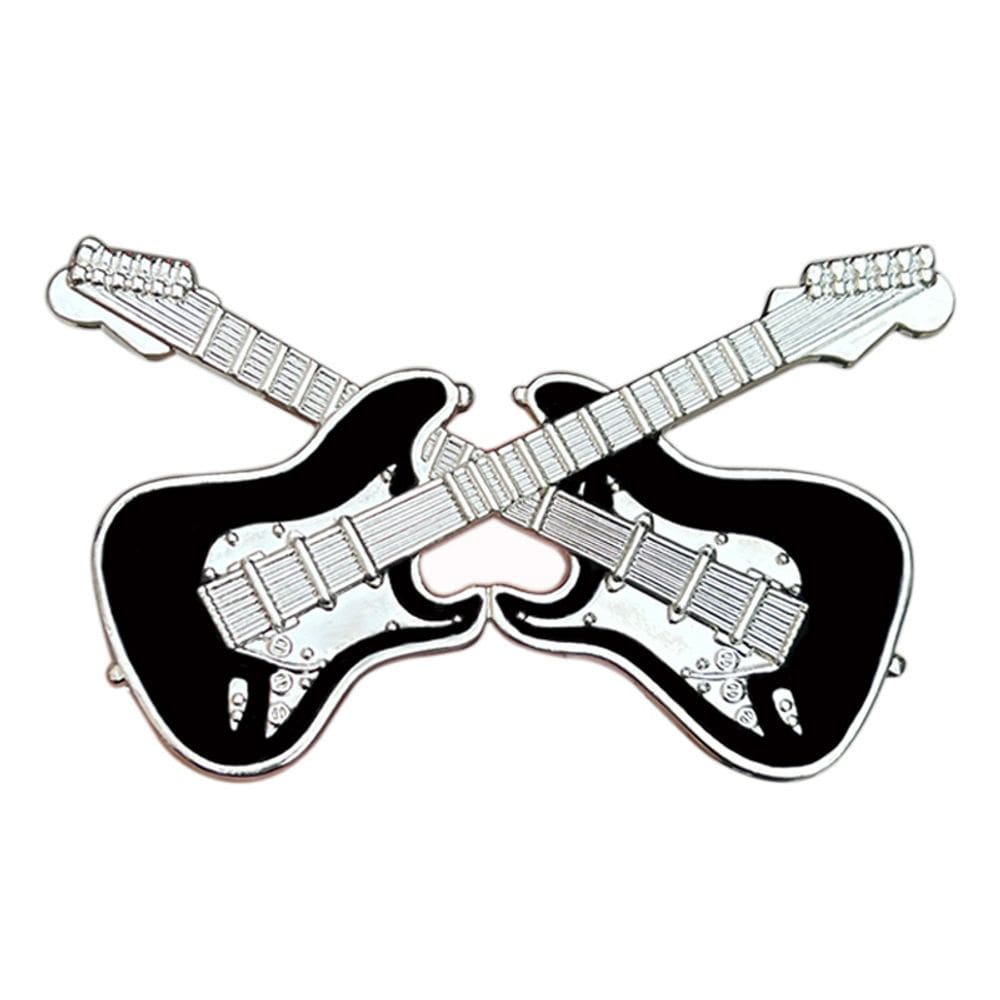Guitarra Rock & Roll Belt Buckle Guitarras elétricas cruzadas em liga
