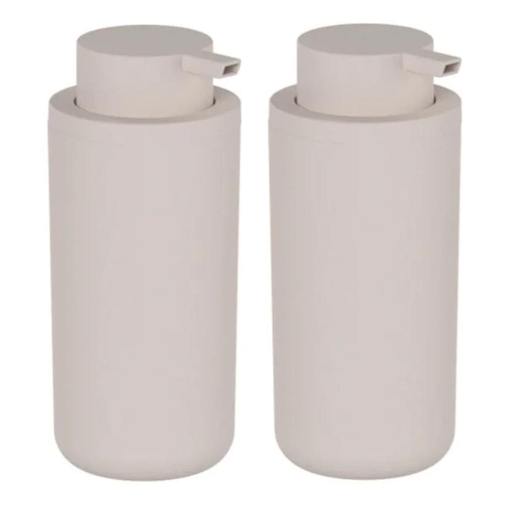 2X Dispenser De Parede Sabonete Detergente Ou Bege 500Ml