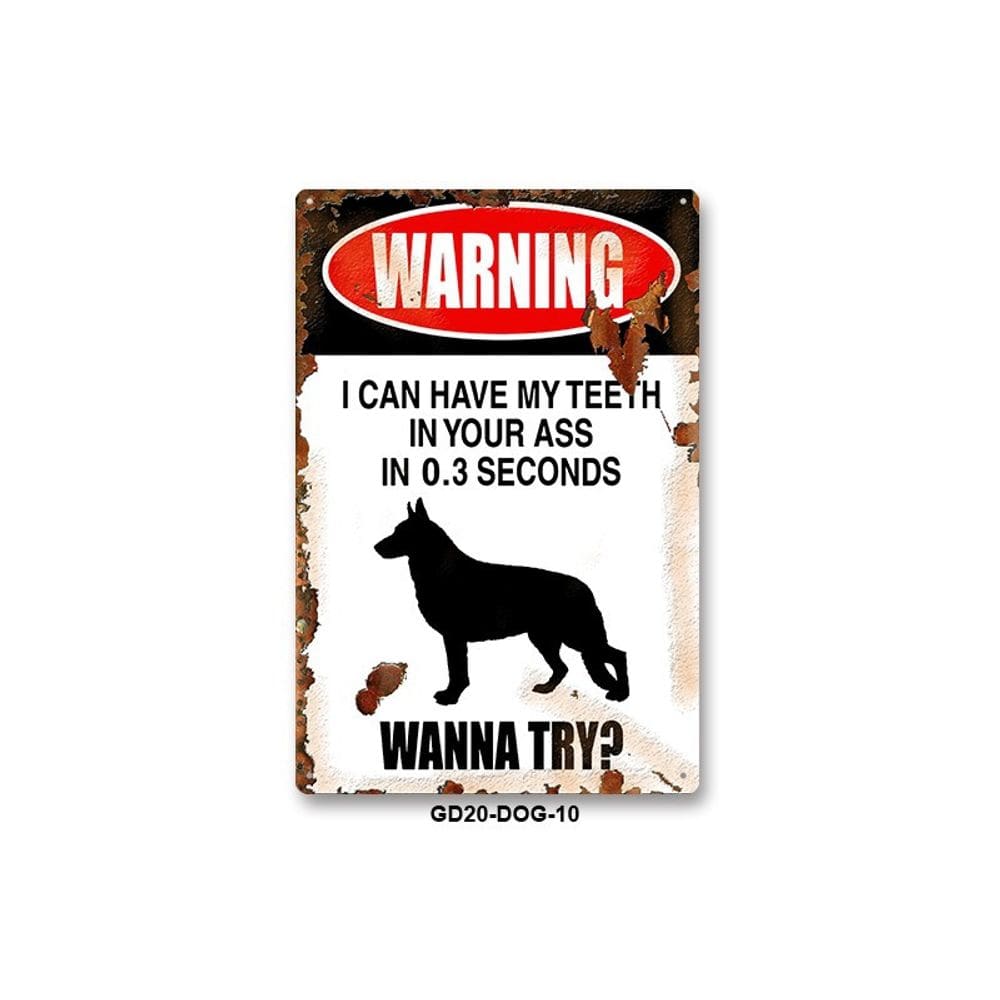 Sinal de alerta: cão, eu posso ter meus dentes na sua bunda