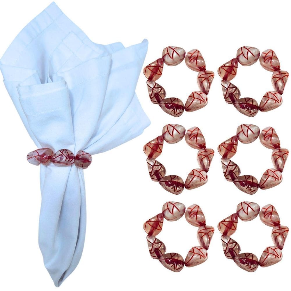 Kit 6 De Argolas De Guardanapo Halloween Neurônios Vermelho