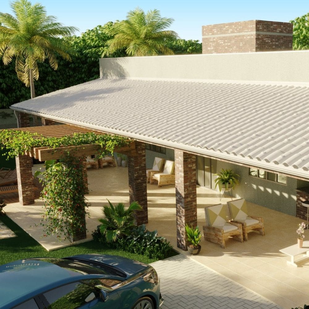 Telha Pvc 328x86cm Modelo Colonial Permatti Cinza