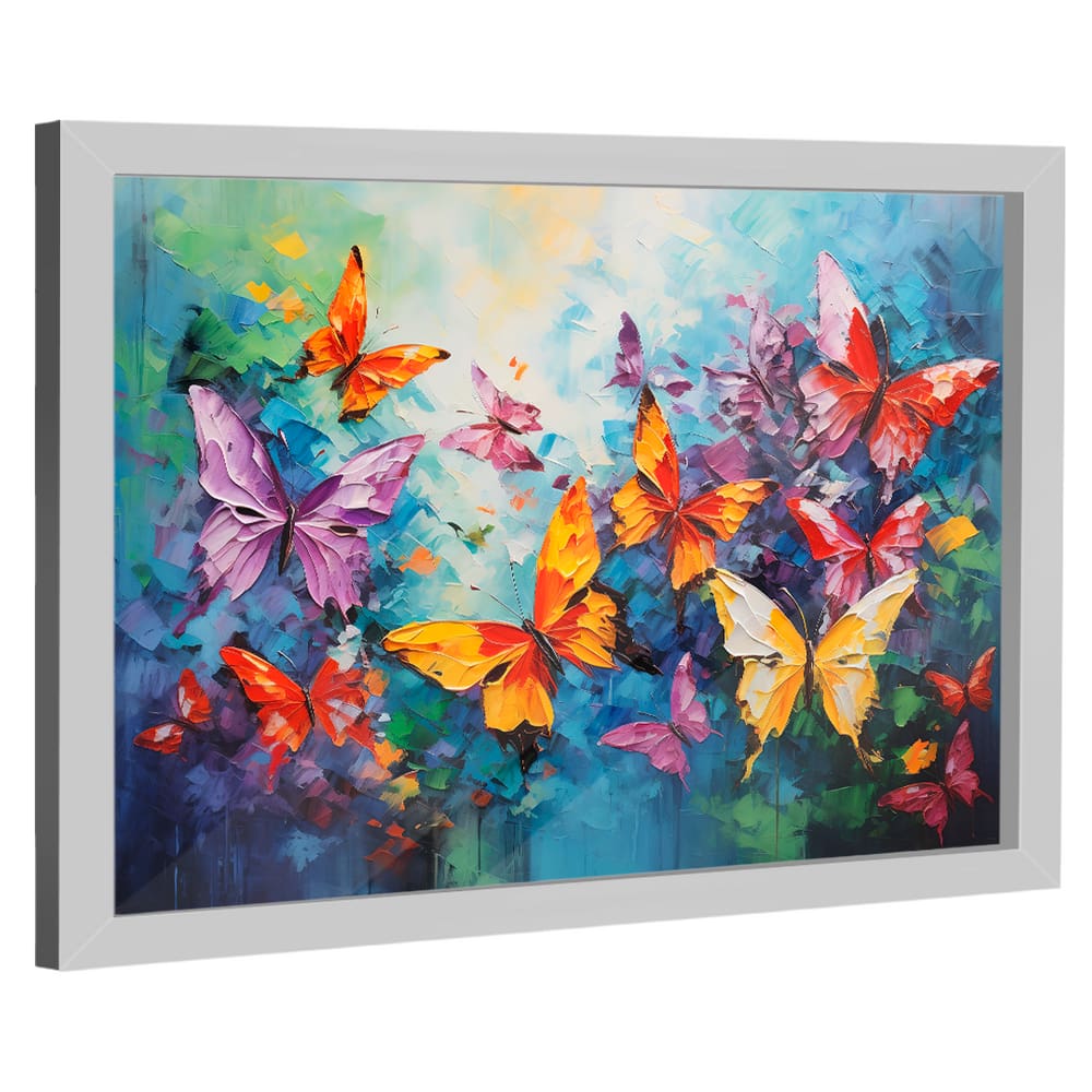Quadro Decorativo Borboletas Estilo Pintura