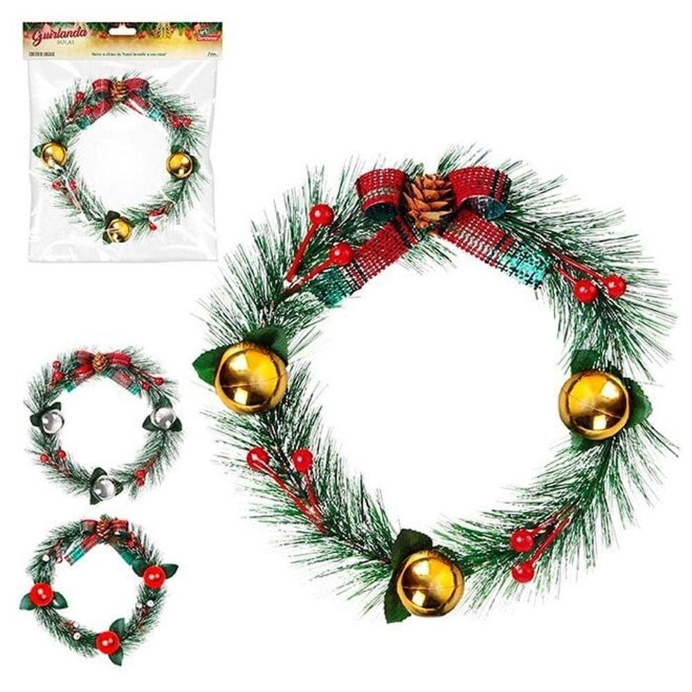 Guirlanda Natalina Colorida De 19cm - Alegria E Tradição Para Sua Decoração De Festas