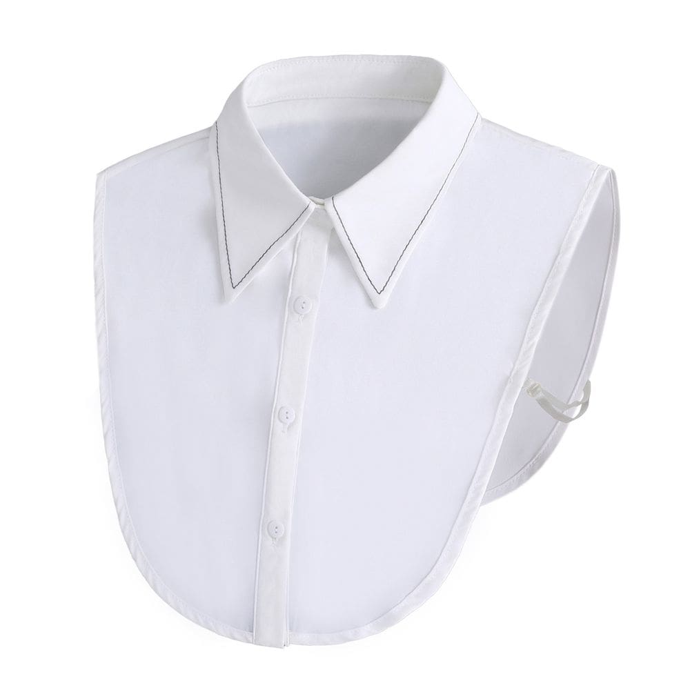 Gola removível feminina clássica, blusa falsa, gola de algodão