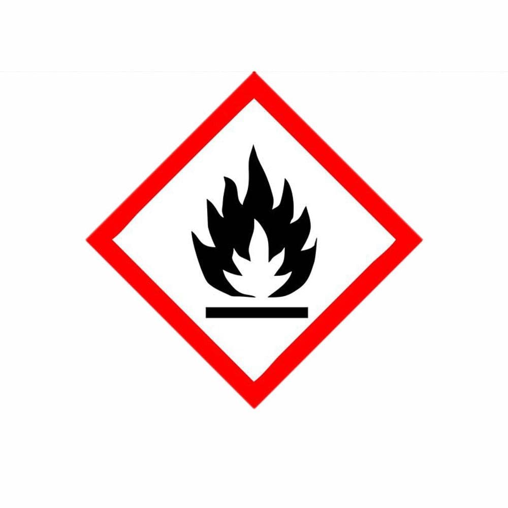 Etiqueta de advertência inflamável GHS Hazard Symbol PVC 10x10cm, 2 unidades