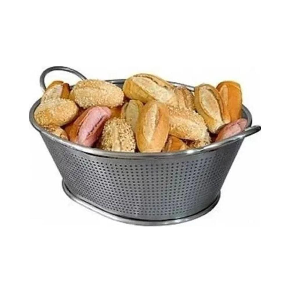 Cesto De Pães Com Alça Aço Inox 84X60X26 Cm Cimapi