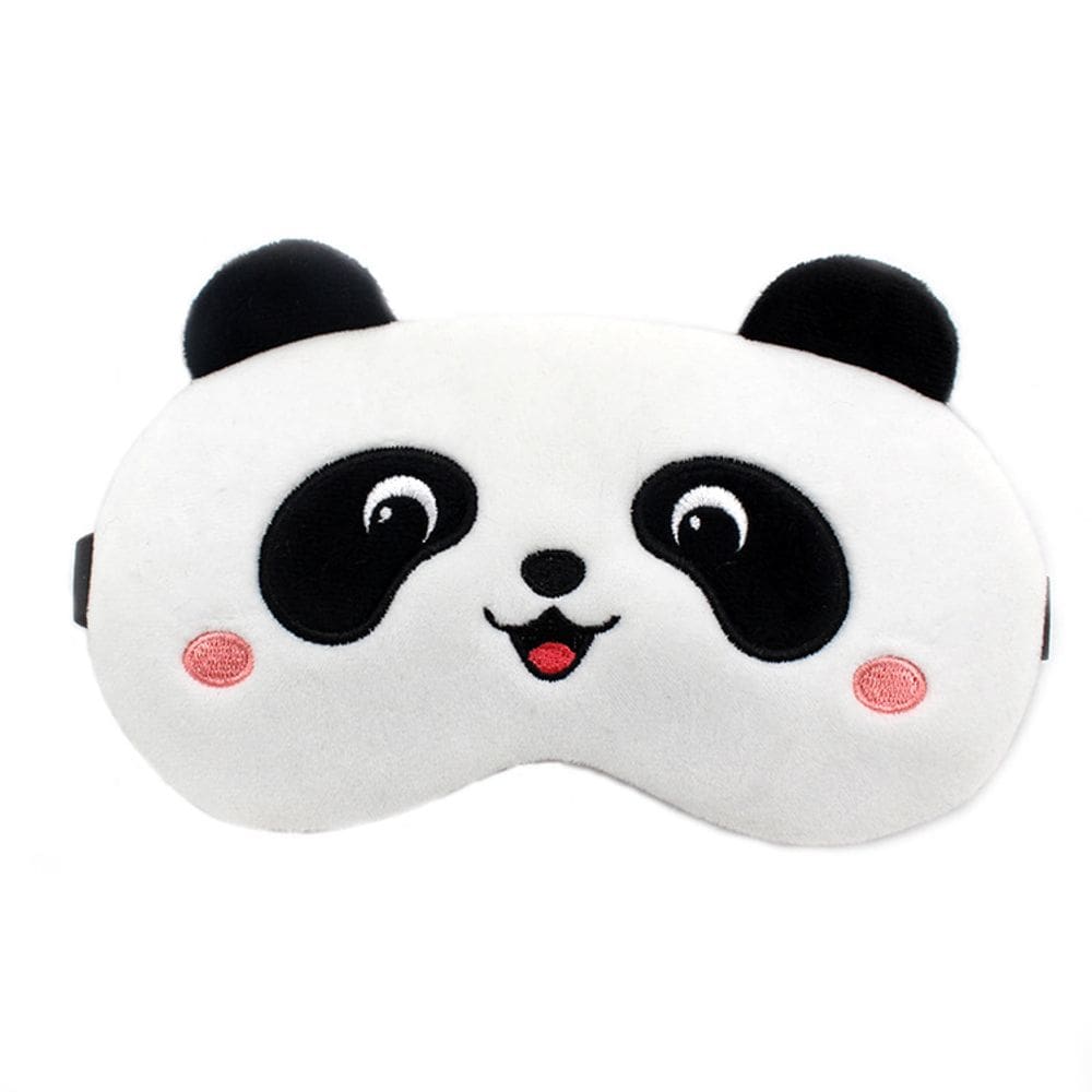 Máscara de dormir Cute Panda Plush Máscara de olhos de desenho animado ajustável