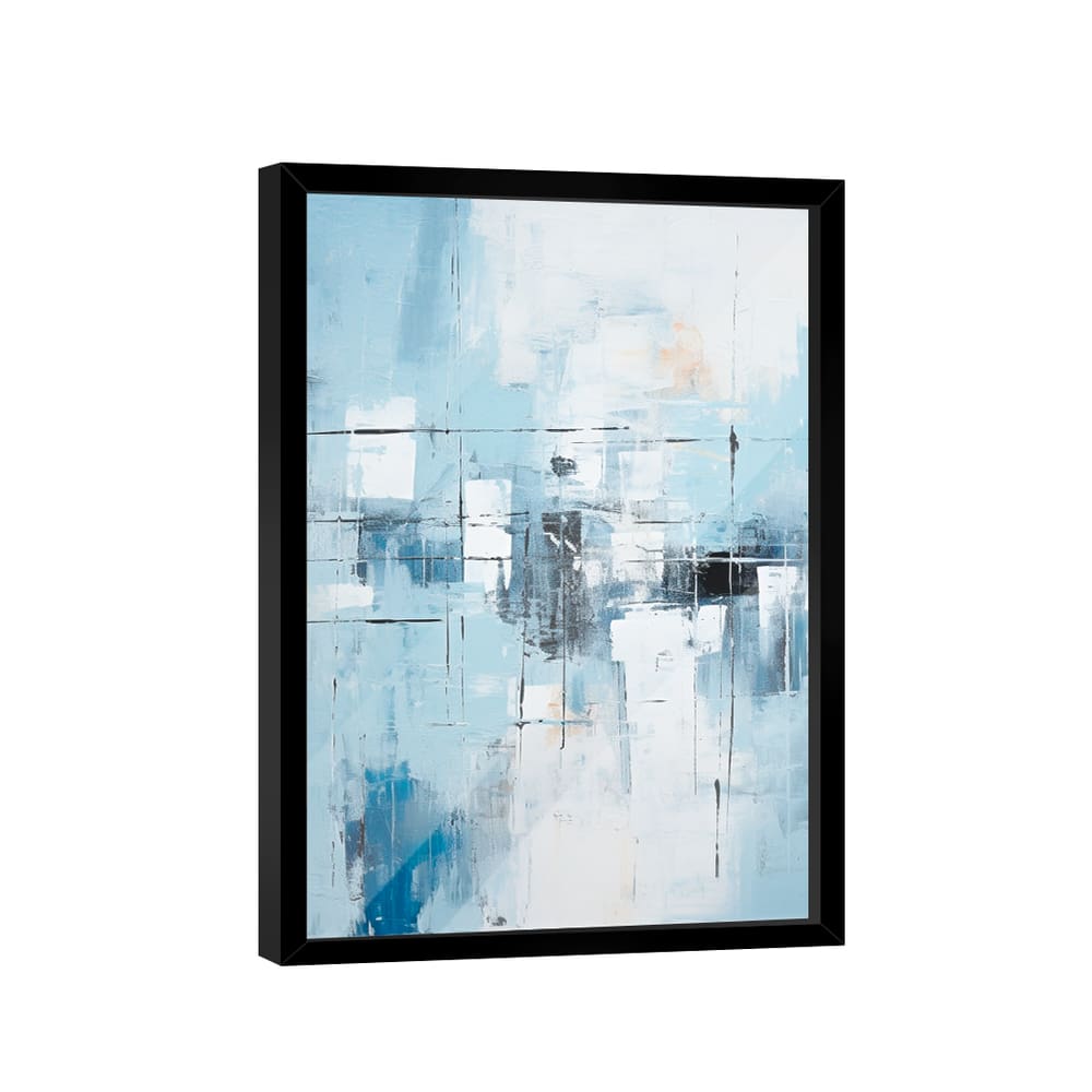 Quadro Decorativo Abstrato Tons Azul Cinza