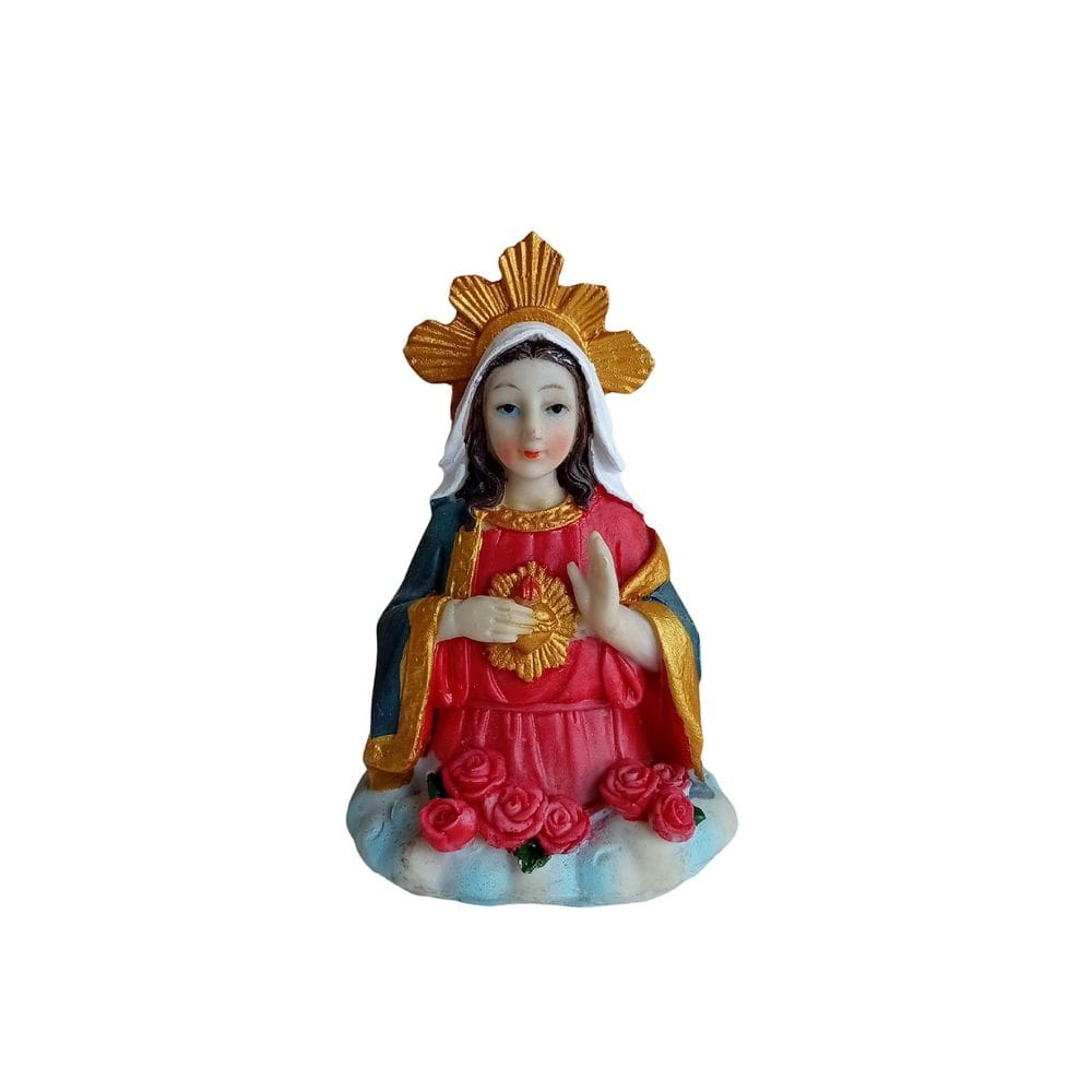 Estátuas religiosas Escultura em resina do Sagrado Coração Maria 12,5 cm