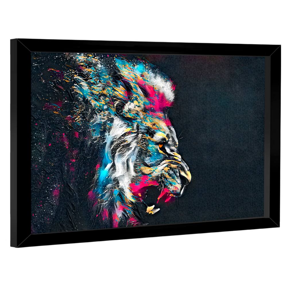 Quadro Decorativo Leão Estilo Pintura