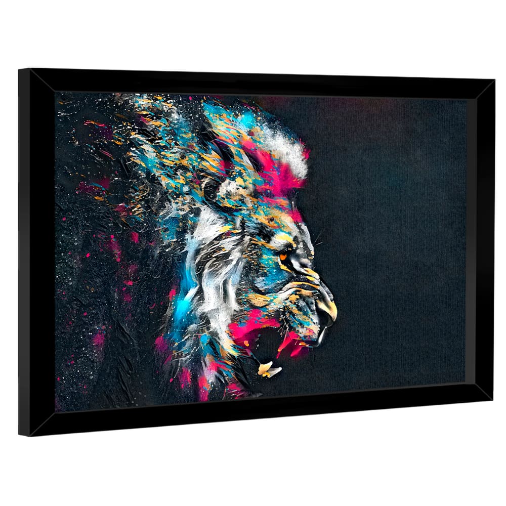 Quadro Decorativo Leão Estilo Pintura