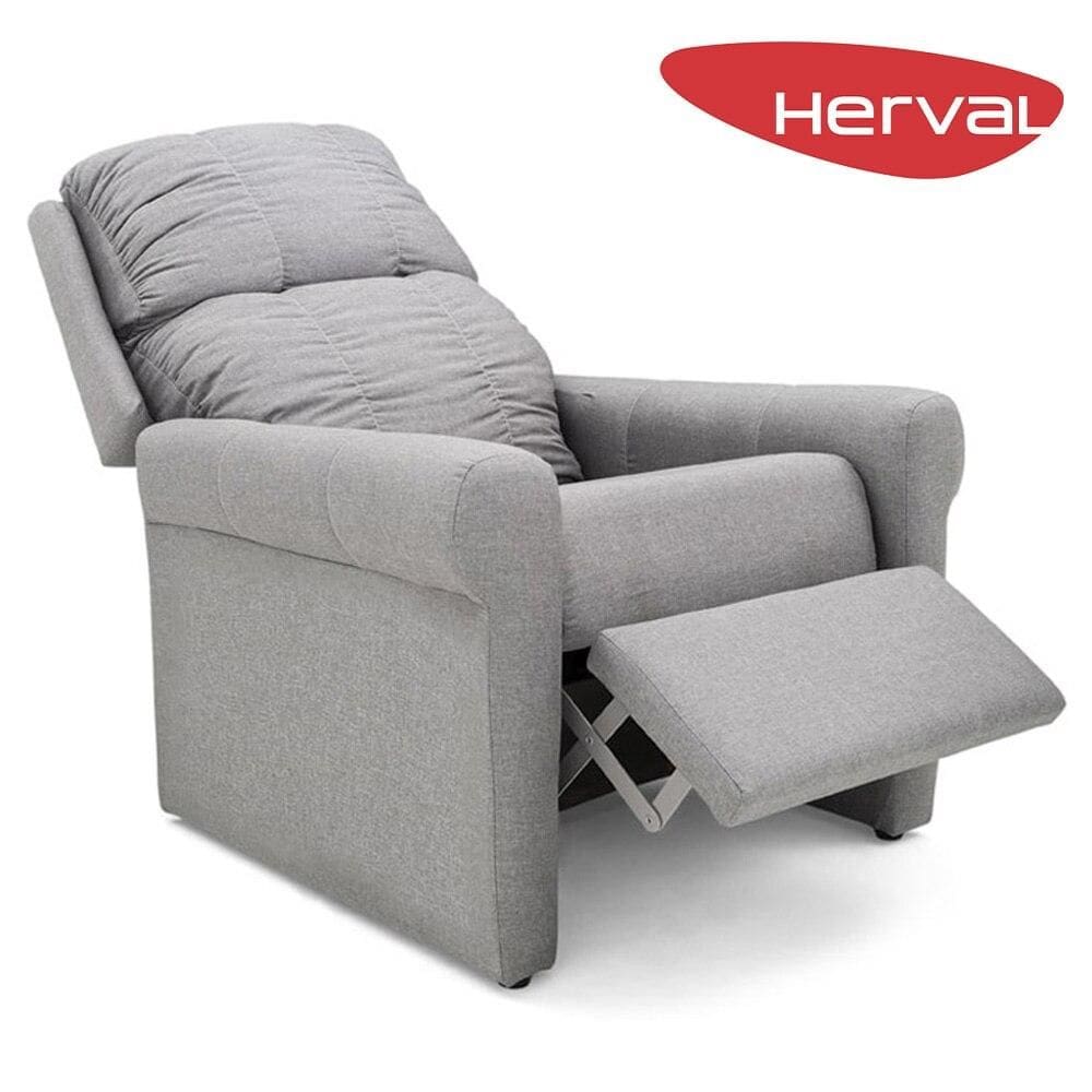 Poltrona Reclinável Herval Turin, Linho Cinza