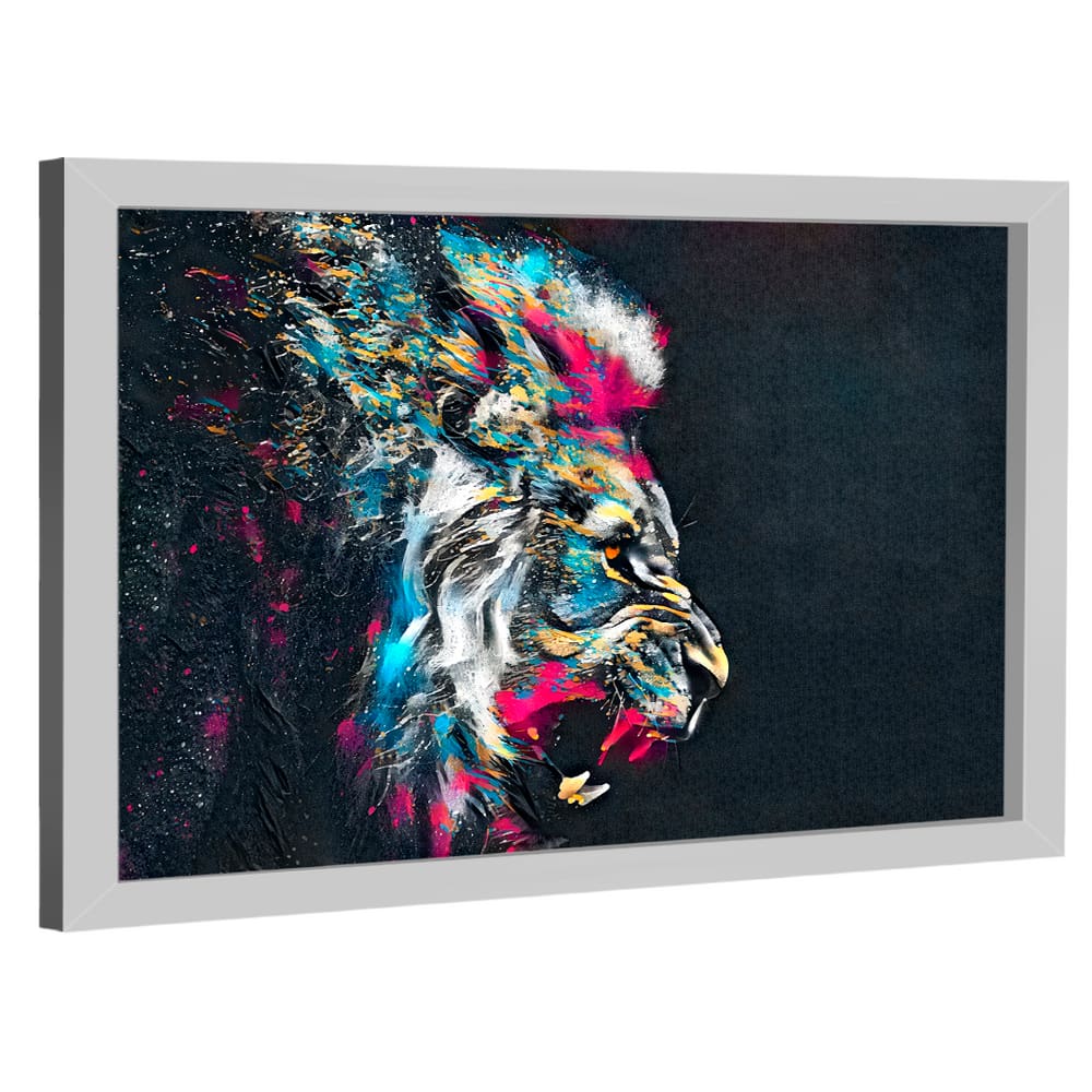 Quadro Decorativo Leão Estilo Pintura