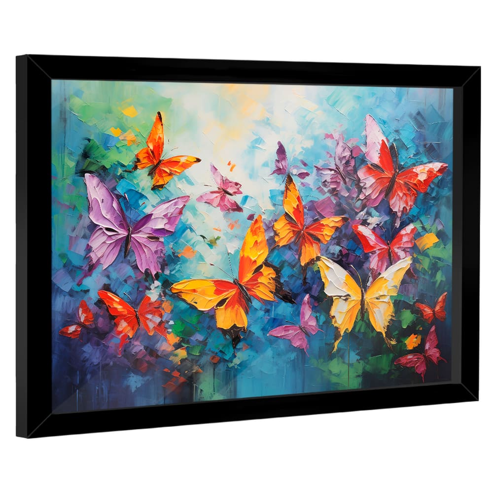 Quadro Decorativo Borboletas Estilo Pintura