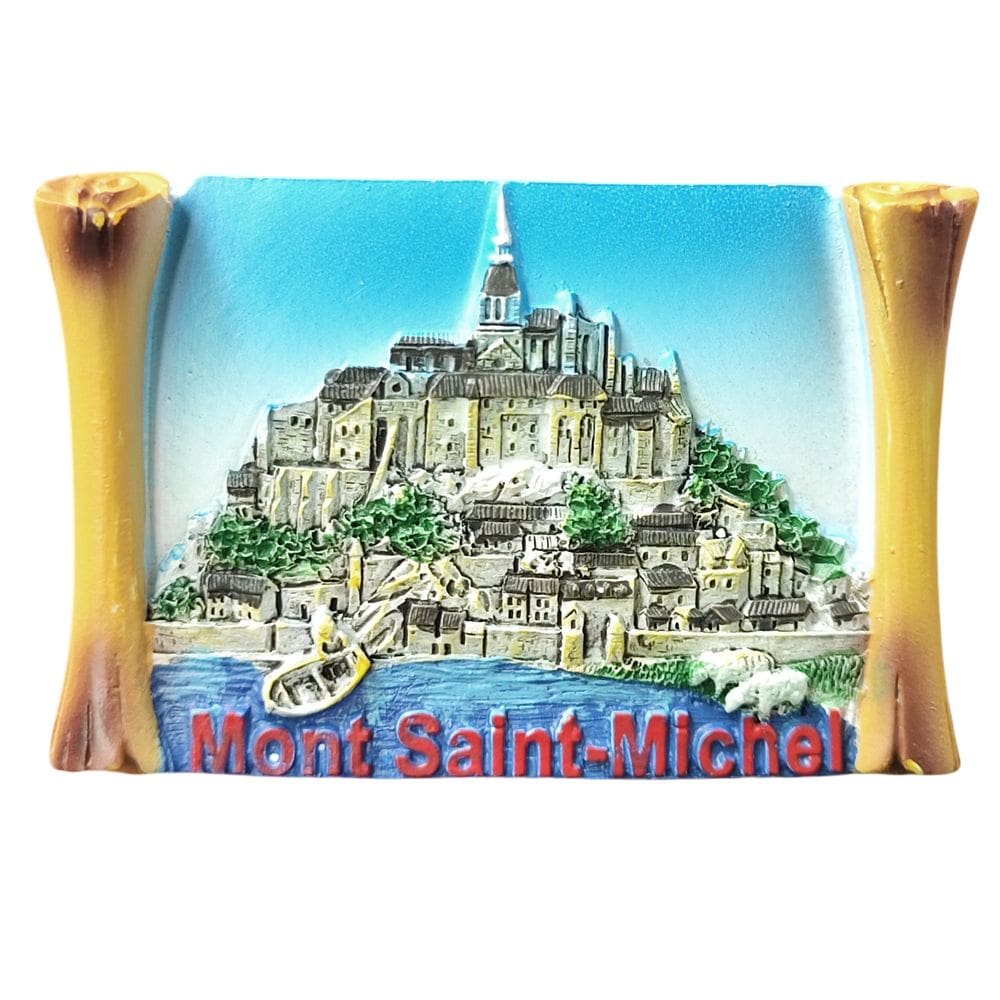 Ímã de geladeira 3D Resin Mont Saint-Michel pintado à mão em francês