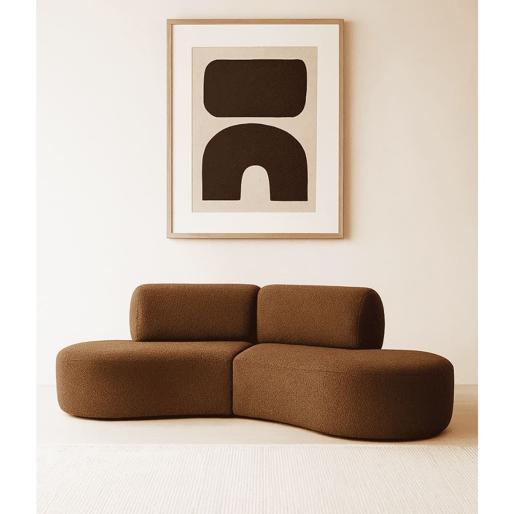 Sofá Orgânico Módulo Curvo Savana Boucle Marrom - Montanari`s Decor