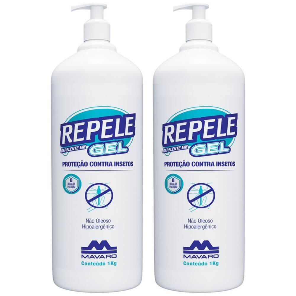 Kit 2 Repelente de Insetos Em Gel Profissional 1 KG Proteção 8h EPI Mavaro