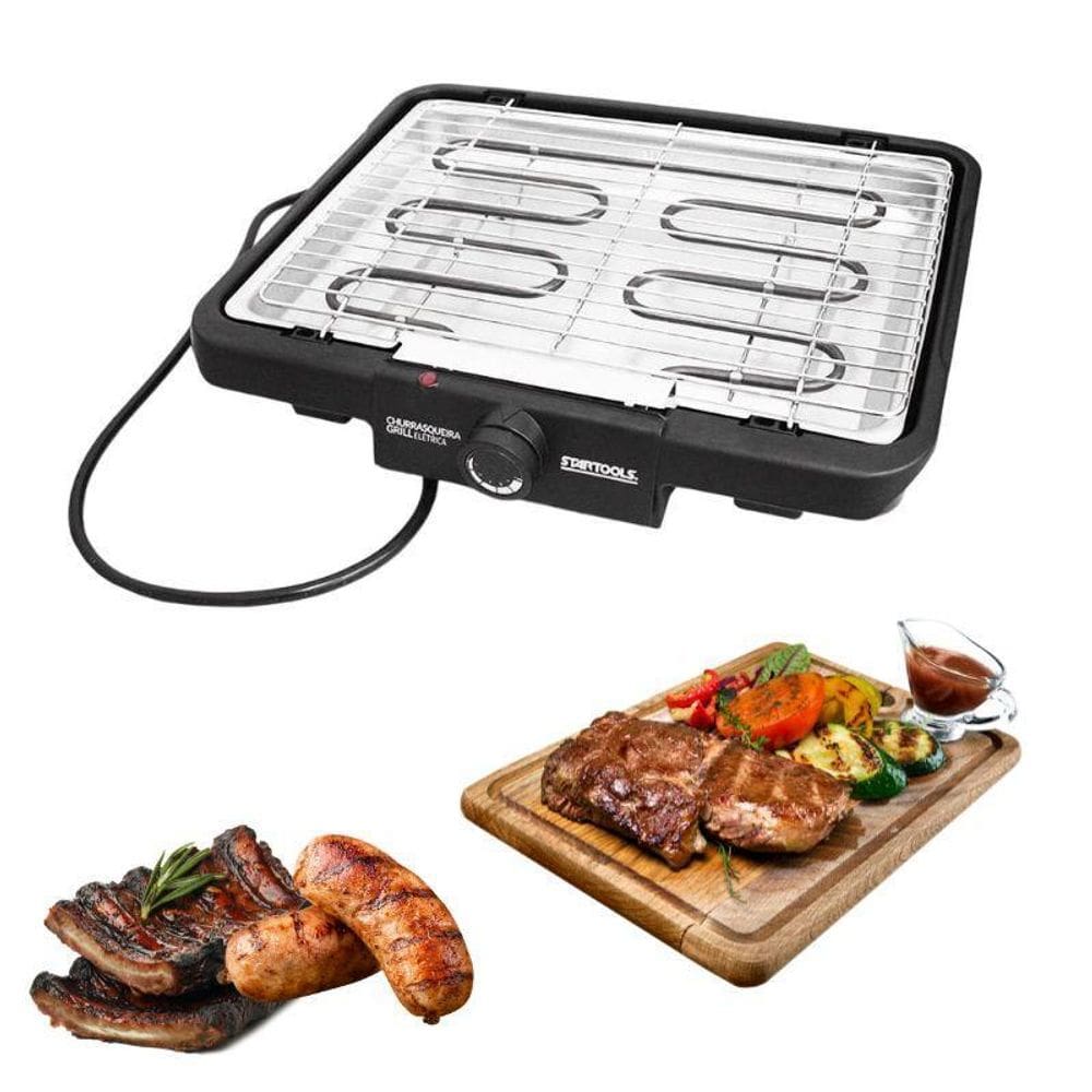 Churrasqueira Elétrica 127V Grill 2000W Grelha Removível