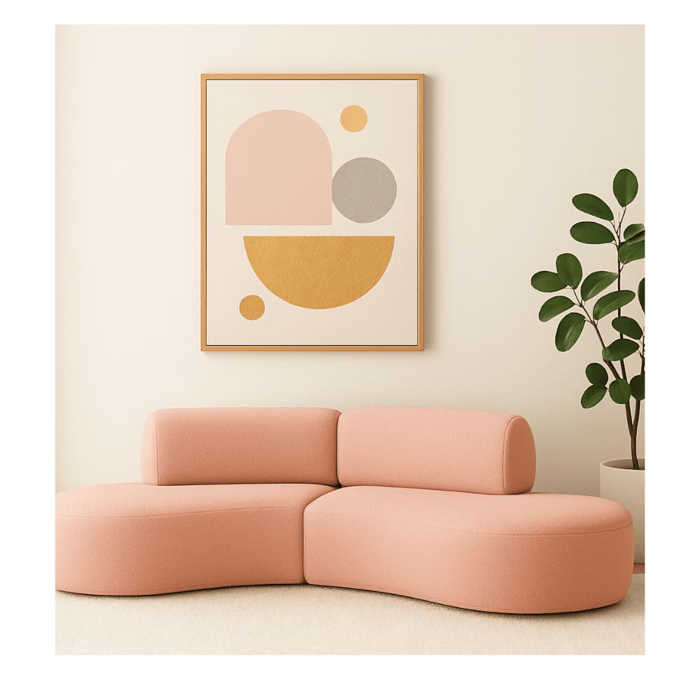 Sofá Orgânico Módulo Curvo Savana Boucle Rosê- Montanari`s Decor