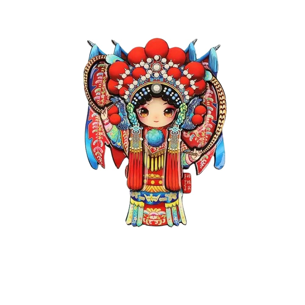 Ímã de geladeira Chinese Opera Peking Opera Máscara facial de madeira