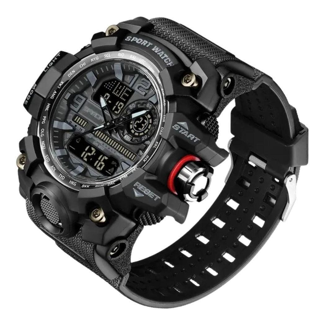 Relógio à Prova D`água 3133 à Prova De Choque Luminoso,data Automática Preto