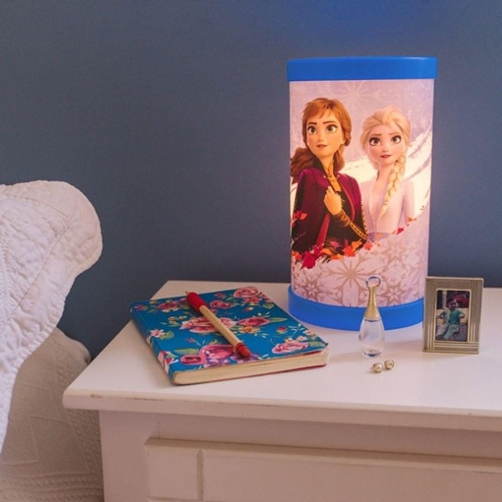 Luminária De Mesa Elsa E Anna - Magia Do Frozen Para Sua Decoração!
