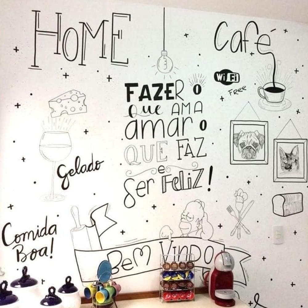 Adesivo Lousa Quadro Branco Papel Parede Fosco Escrever Adulto Infantil Escritório Escola 2mx45cm Envelopamento Lavável