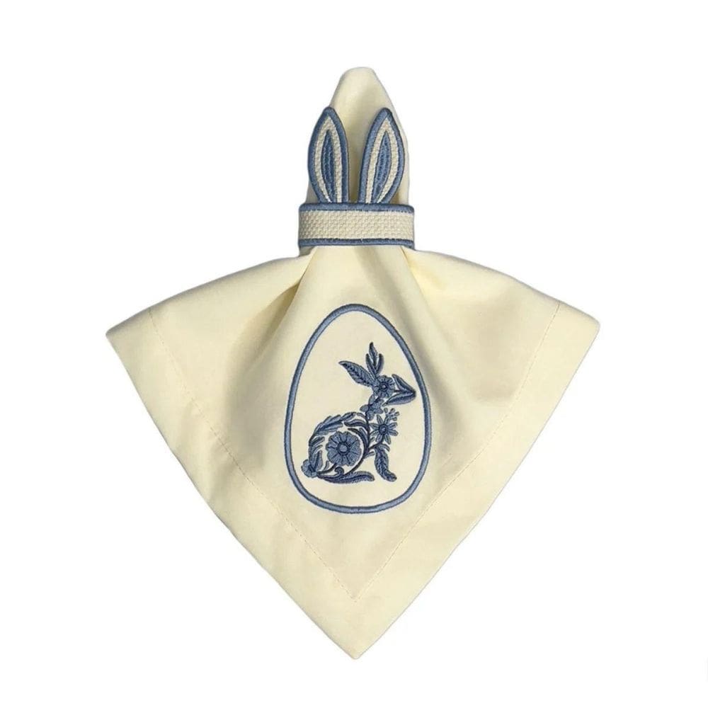Guardanapo De Pascoa Com Bordado Azul 533096 40X40 Com 2Unid