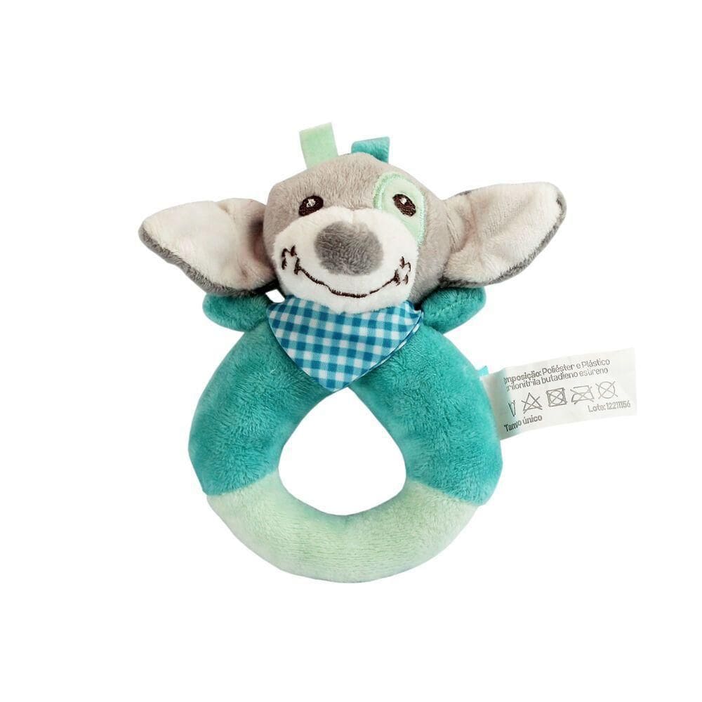 Cachorrinho De Pelúcia Azul Com Chocalho E Apito – Brinquedo Macio E Atraente Para Bebês