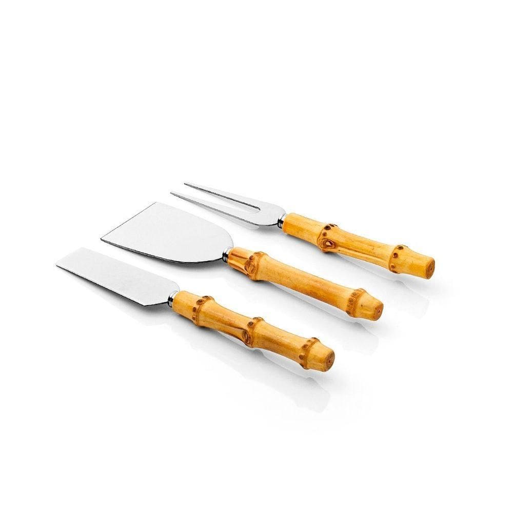 Conjunto De Talheres Copa E Cia Para Queijo 3 Peças Garbo Bamboo Silver
