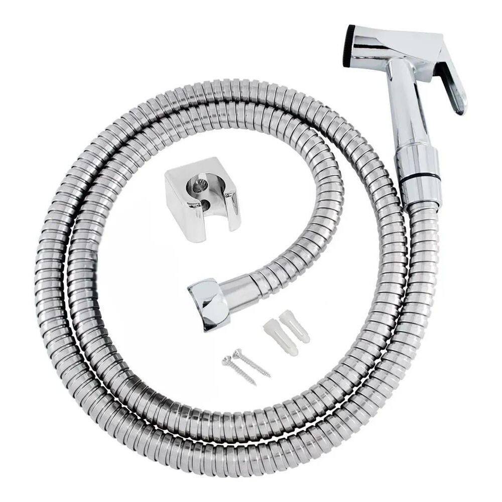 3X Ducha Higiênica Metal Gatilho Mangueira 1,20 Mt Sem Regis