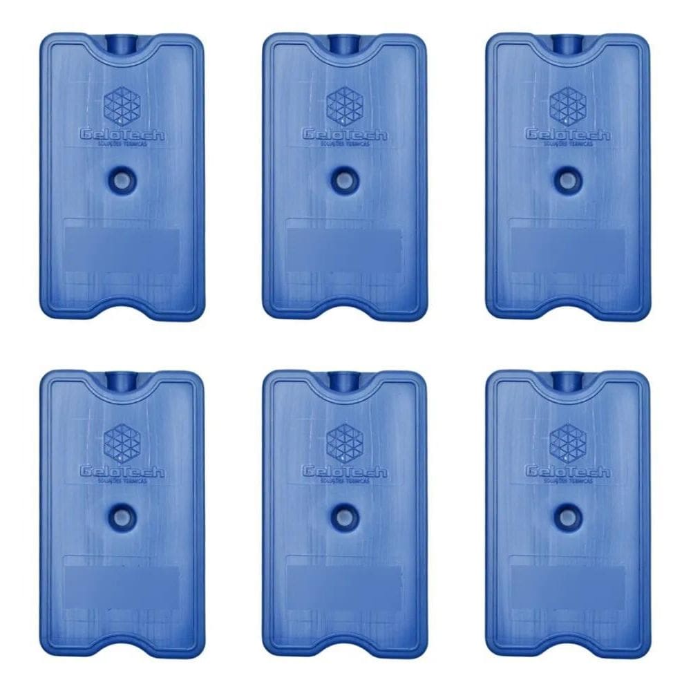 3X Placa Gelo-X Gel Reutilizável 500Ml Kit Com 6 Unid 17X10X3