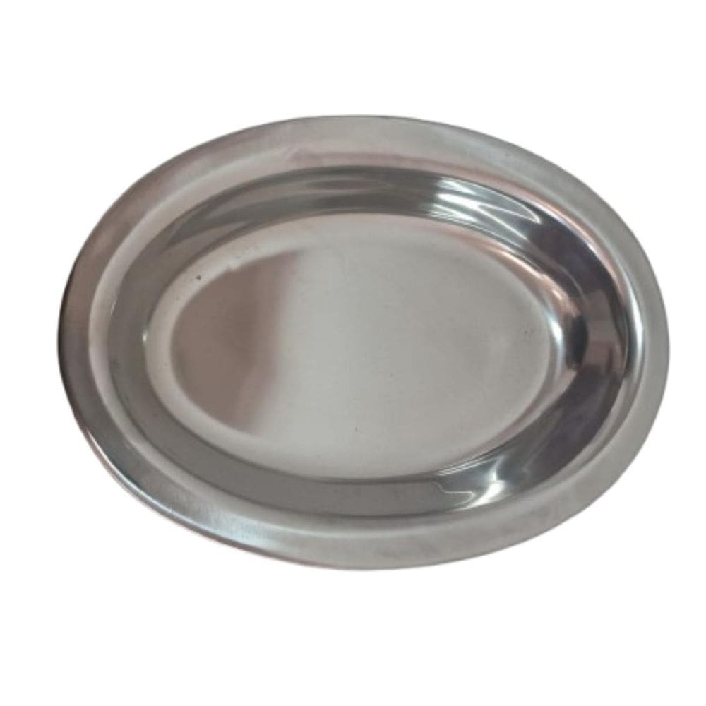 Travessa Bandeja De Servir Refratário De Mesa Oval 25Cm Inox