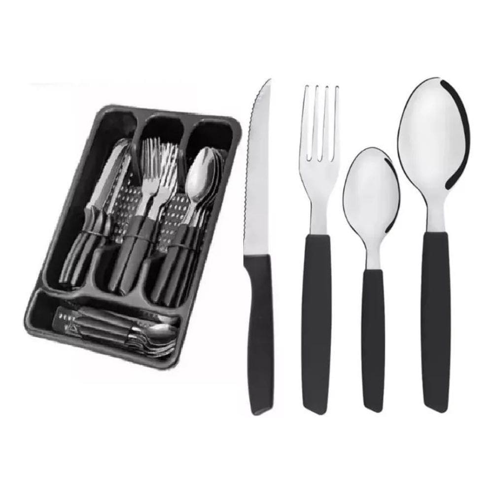 2X Eps-15 Faqueiro Inox Jogo De Talheres Porta Talher Com 25
